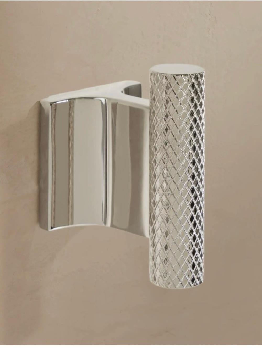 Arhaus Polished Nickel Textured Wall Hook - Chrome Finish